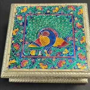 Colorful Peacock Decorative Box